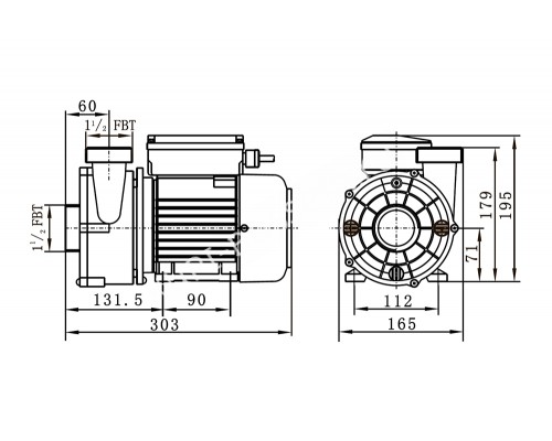 Насос (1,1кВт 220B 24,7 м3/ч h 8м в.ст.) Mayer Schwimmbad WTC150-AB