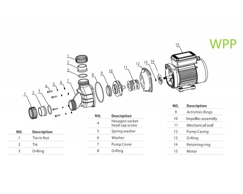 Насос (0,75кВт 220B 15,5 м3/ч h 6м в.ст.) Mayer Schwimmbad WPP100