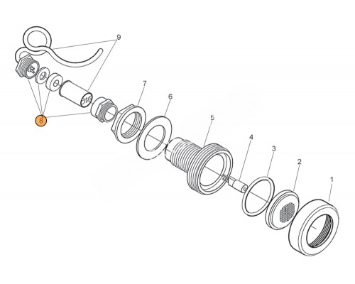 Сальник для герметизации кабеля прожектора для гидромассажных ванн из нерж.стали Pahlen 122726
