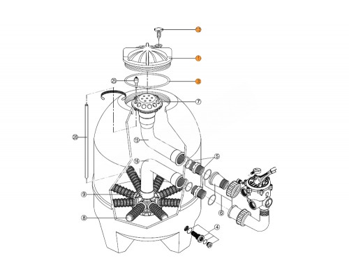 Крышка бочки фильтра BALEAR BL с прокладкой Kripsol RFD0101.10R/RRFI0001.02R