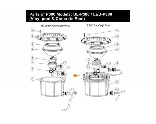 Установ.комплект к прожектору Emaux UL-P300V 89040304/E040305