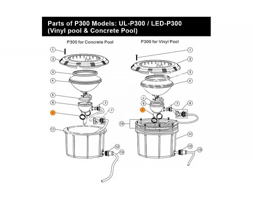 Установ.комплект к прожектору Emaux UL-P300V 89040304/E040305