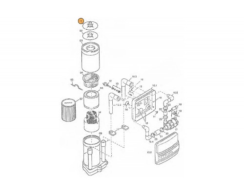 Адаптер для подводного пылесоса скиммера навесного MTH