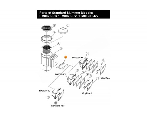 Заслонка плавающая скиммера Emaux EM0010/20 89150202/102/Е160103