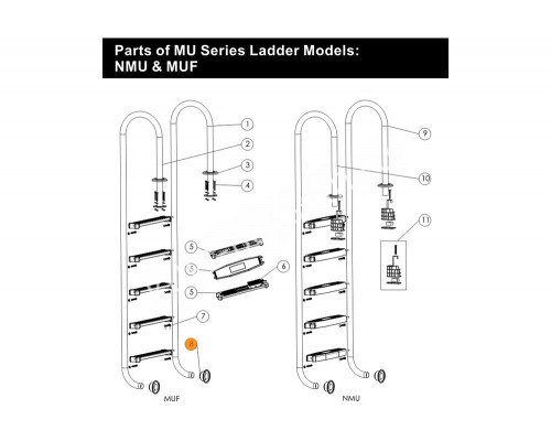 Заглушка-упор резиновая для лестниц Emaux (89070104/Е120104)