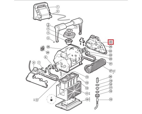 Боковая стенка корпуса для пылесосов Hayward TigerShark (RCX97201)