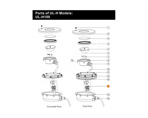 Сальник для герметизации кабеля прожектора ULН-100 Emaux