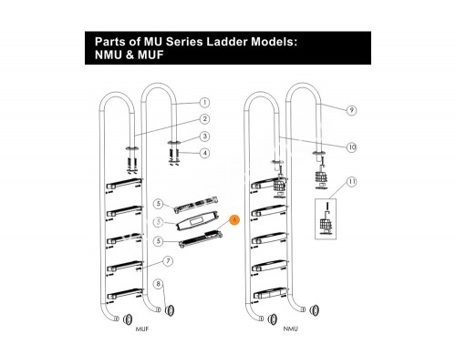 Накладка резиновая для ступени лестниц Emaux 02141006/01152008/52010378