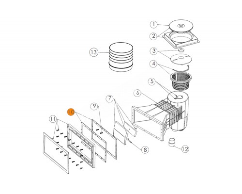 Заслонка плавающая скиммеров EM0140-SV, EM0130-SV Emaux 89150713/Е160523