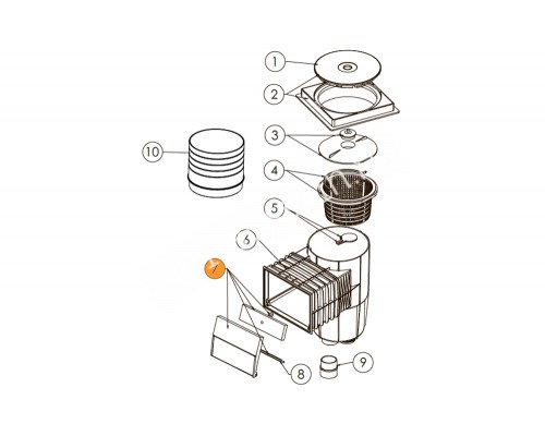 Заслонка плавающая скиммеров EM0140-SV, EM0130-SV Emaux 89150713/Е160523