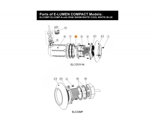 Сальник для герметизации кабеля прожектора E-Lumen Compact-N и TL-1C Emaux 89041