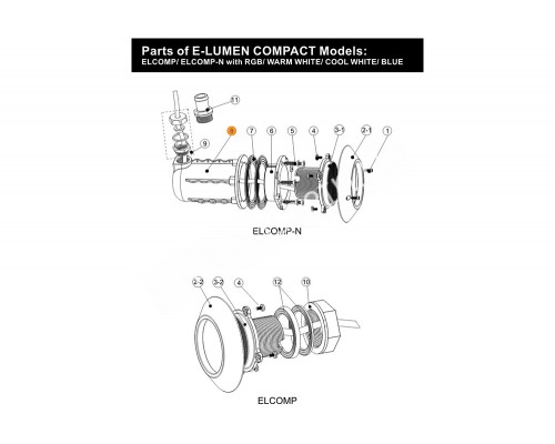 Сальник для герметизации кабеля прожектора E-Lumen Compact-N и TL-1C Emaux 89041