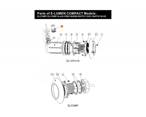 Сальник для герметизации кабеля прожектора E-Lumen Compact-N и TL-1C Emaux 89041