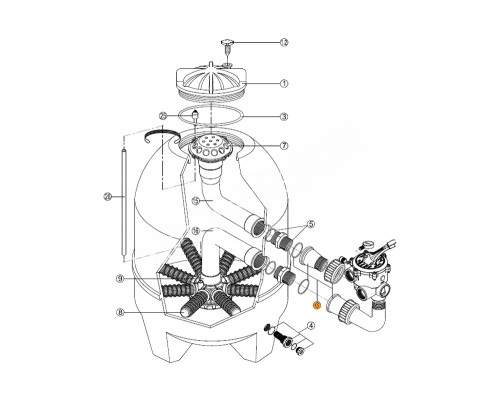 Компл.соед.6-ти поз.вент.2 с фильт.BALEAR BL KripsolR061 EC.A/RFD0131.00R/RRFI0006.01R/RRFI0006.11R