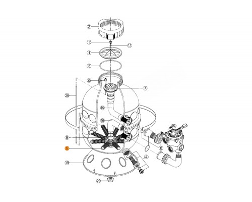 Сепаратор фильтра (500мм) Kripsol L 142мм R081 BCNR/RFD0112.00R/RRFI0008.01R