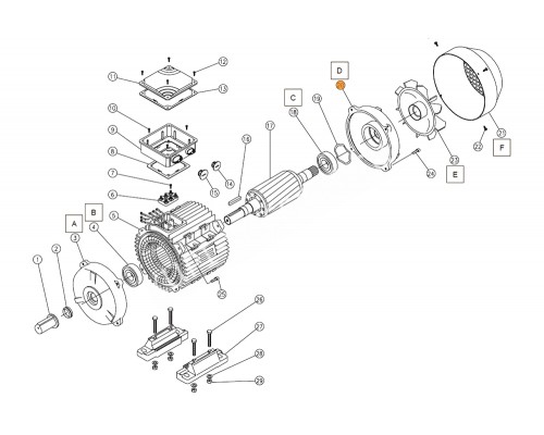 Крышка задняя эл.двигателя насоса противотока Jet Swim 1200 (2,2кВт) Pahlen (631292) нов.обр.