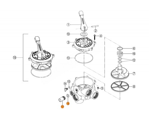 Колпачок контроля степ.загрязн.воды в компл с прокл. к 6-ти поз вент. Kripsol RVS178.A/RMVA1718.00R