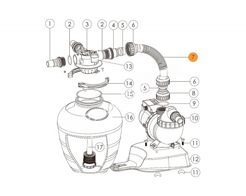 Шланг фильтровальной установки FSU-8PT Emaux (01370011)