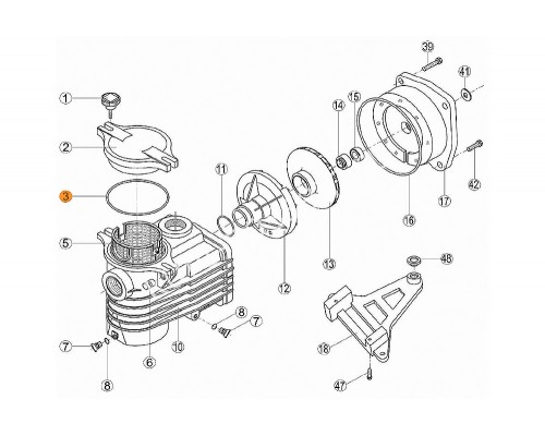 Прокладка-кольцо крышки префильтра насоса OK Kripsol ROK 030.A/RBH0011.01R/RPUM0003.01R