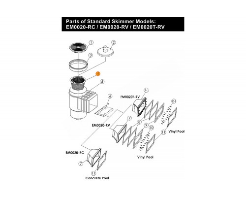 Фильтр грубой очистки с ручкой к скиммерам Emaux EM0010/10V/20/20V (89150101)