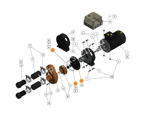 Крышка задняя (фланец) насоса Jet Swim 2,2/4,0 кВт Pahlen+прокладка-кольцо+сальник (в компл.) 636004