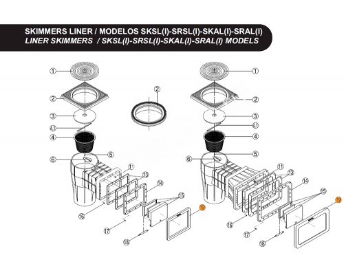 Накладка декор. рамки скиммера SKSL Kripsol RSK 180.A/ RSKI0019.01R
