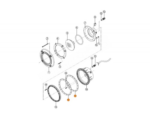 Прокладка фланца резиновая для прожект.PLM-300,PLM-312(2шт.)Kripsol RPR 120.A/1719.00R/RUWL0017.00R