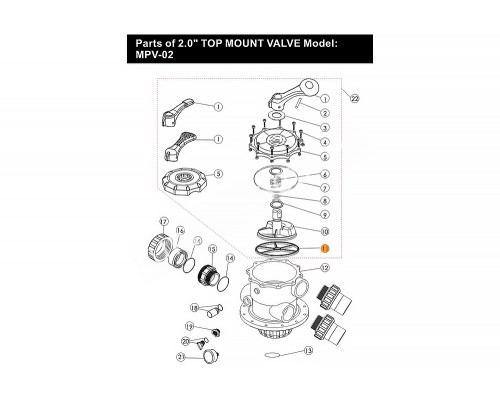Прокладка переключения режимов (фигурная) 6-ти поз. вентиля (2" верх) Emaux MPV-02-004/2311003