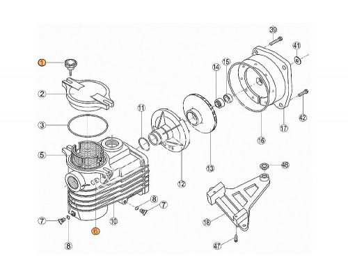 Болт с гайкой  крышки префильтра  насоса OK Kripsol  RPUM0001.01R
