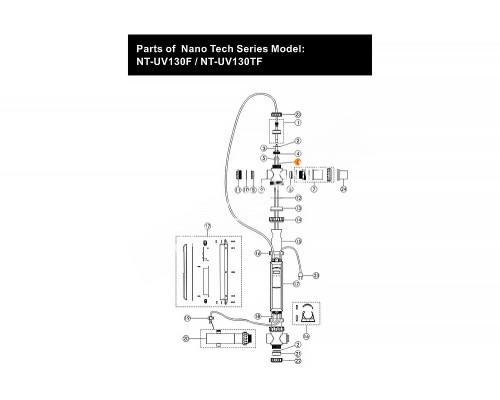 Чехол кварцевый установки ультрафиолетовой Emaux Nano Tech UV130 E130430