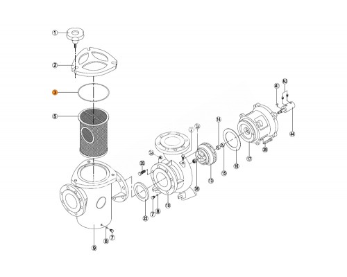 Прокладка-кольцо крышки префильтра насоса KRF/KRB Kripsol RKR 030.A/RPUM0003.08R