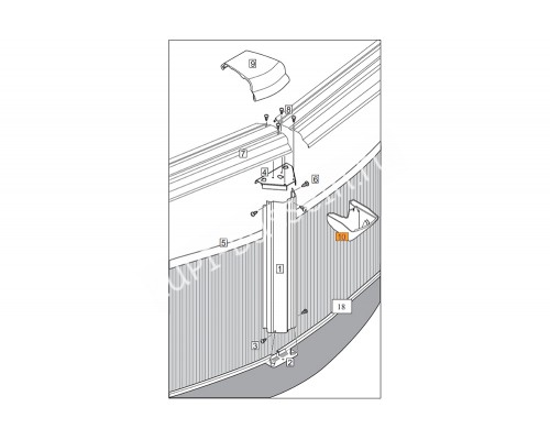 Накладка декоративная боковая верхней пластины-фиксатора (Эсприт-биг корич. - овал, круг)  LC 10006