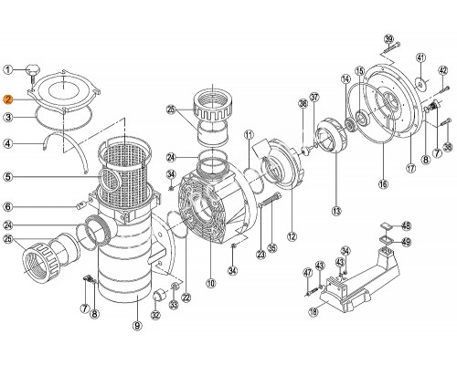 Крышка префильтра насоса KAP Kripsol RKA 020.A/PRUM0002.06R/RBH0002.05R