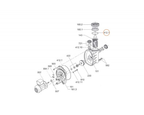 Винт крепления эл.двигателя к фланцу насоса Filterpump Badu MAGIC 8 Speck (2921.691.000)