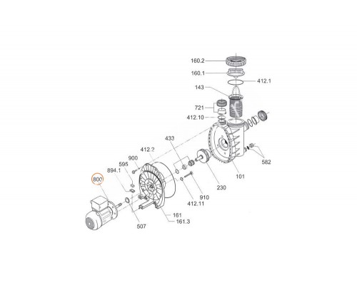 Винт крепления эл.двигателя к фланцу насоса Filterpump Badu MAGIC 8 Speck (2921.691.000)