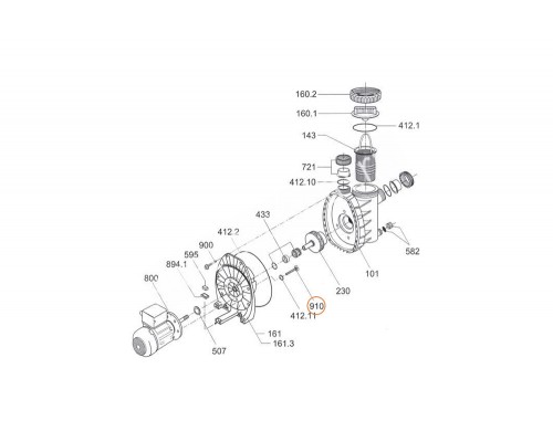 Винт крепления эл.двигателя к фланцу насоса Filterpump Badu MAGIC 8 Speck (2921.691.000)