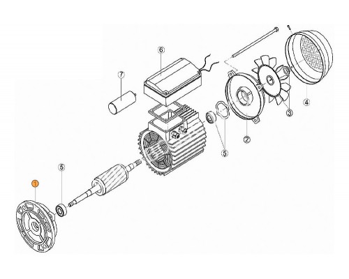 Крышка передняя эл.двигателя OK-33,51,71 (МЕС -63) Kripsol (7002.A/RMOT0001.01R)