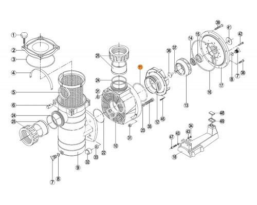 Прокладка-кольцо диффузора насоса KAN 750/1000,/1020/1270 н.о. Kripsol RPUM0011.05R