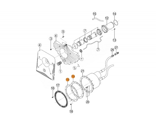 Кольцо уплотнительное фланца корпуса противотока HIDROJET Kripsol RCC 019.A