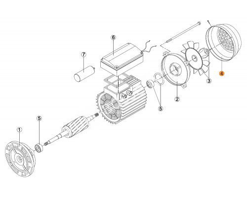Кожух (пласт.)вент.насоса OK-33, 51, 71 NK-25, 33 (МЕС-63) Kripsol 7501.A/RBM1040.12R/RMOT0004.01R