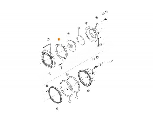 Фланец ответный крышки контактов лампы прожекторов PHM-300, PLM-300 Kripsol RPN 040.A/RUWL0004.00R