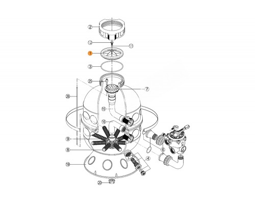 Крышка бочки фильтра GRANADA GL Kripsol RGR 010.A/RRFI0001.00R