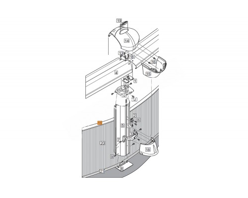 Соединитель нижний крепежный вертикальной стойки (Эсприт, Эсприт-Биг - овал - №2