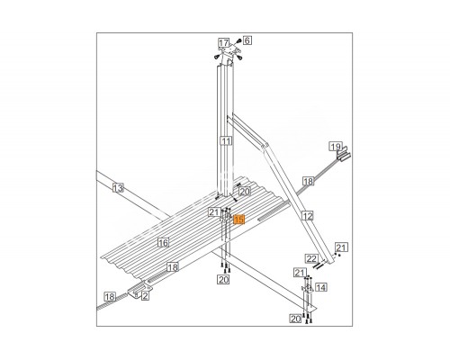 Соединитель нижний крепежный вертикальной стойки (Эсприт, Эсприт-Биг - овал - №23 (н.о.)) 1320154