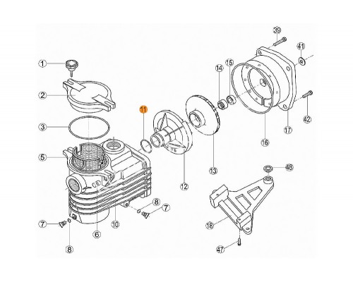 Прокладка-кольцо диффузора насоса OK Kripsol ROK 110.A/RPUM0011.01R/RBH0012.01R