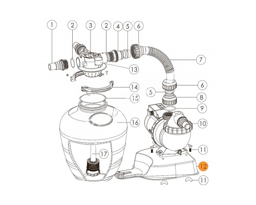 Платформа общая для бочки фильтра FSU Emaux (01111105)
