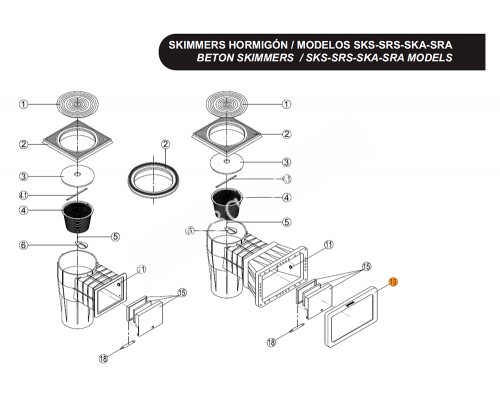 Накладка декор. рамки скиммеров SKA, SKAL Kripsol RSK 181.A/RSKI0019.00