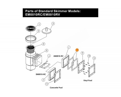 Прокладка фланца резиновая для скиммера Emaux EM0010V (02021042)