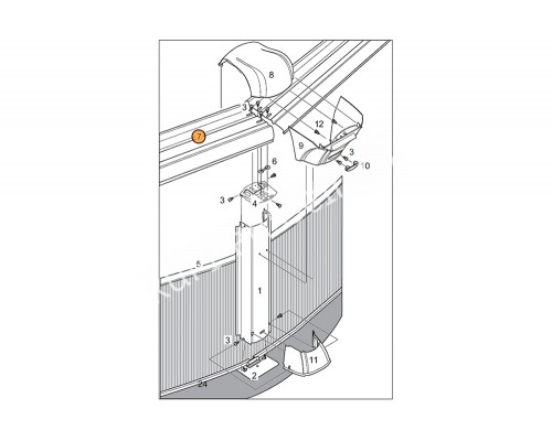 Перекладина-соединитель верхних пластин-фиксаторов прямая б-на J-4000 (7,3х3,7) 