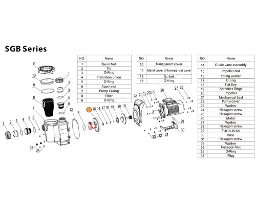 Аппарат направления насоса SGP/SGB Mayer Schwimmbad LX A09150013 (БЕЗ НАСАДКИ)